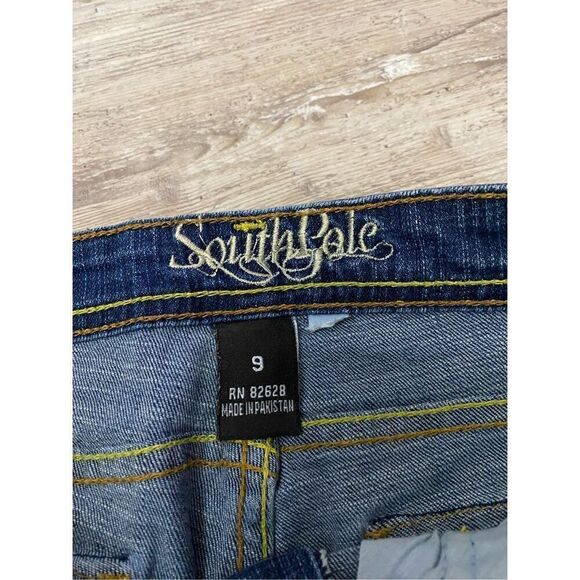 South Pole Metal Stud Junior Jean Shorts Sz 9 - Picture 4 of 4